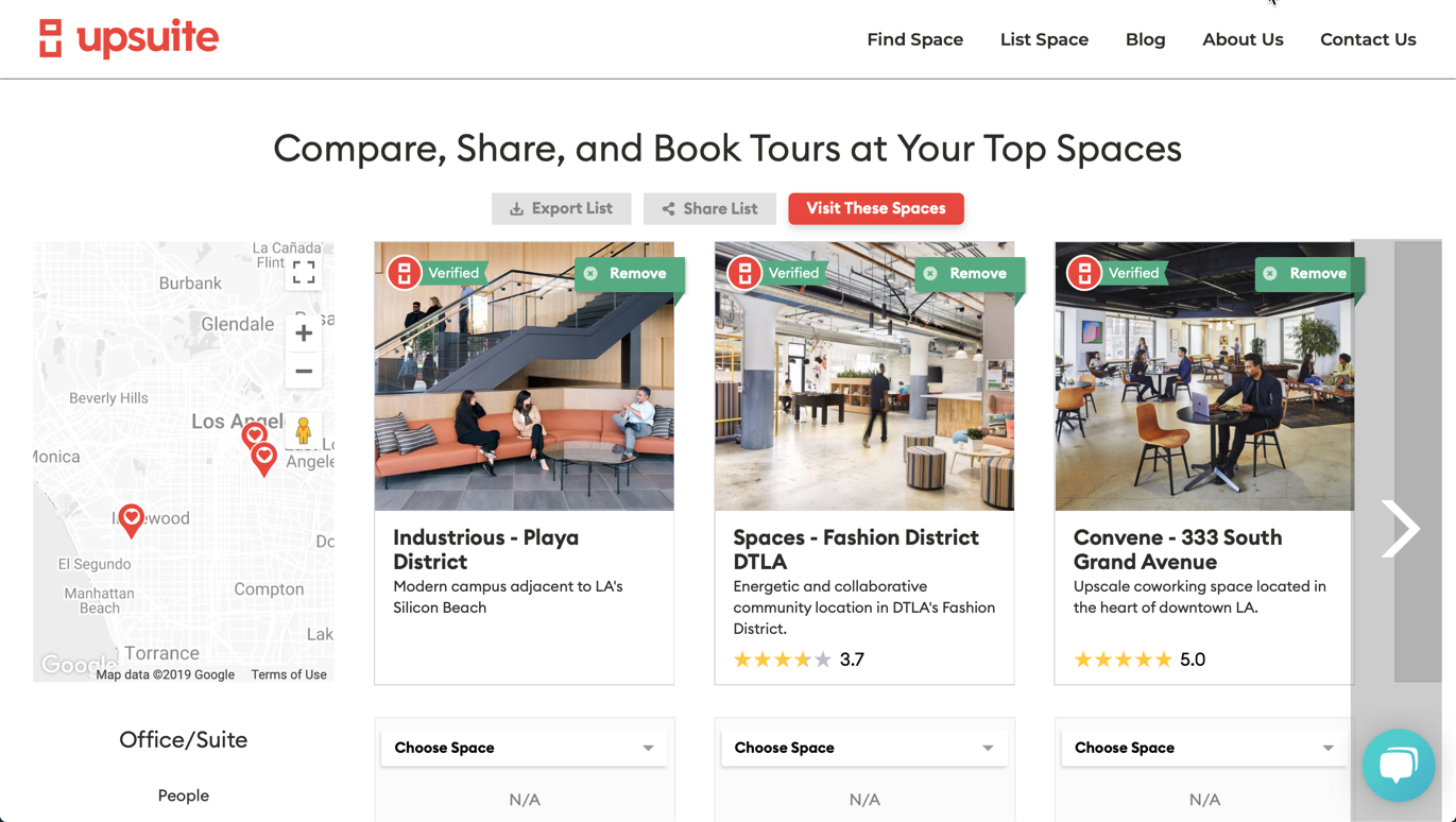 Compare Coworking Tool From Upuite