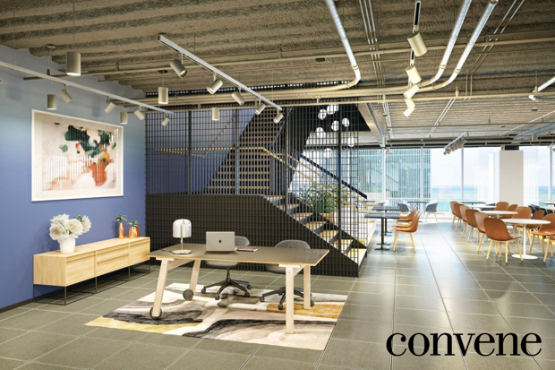 Office suites in a coworking space